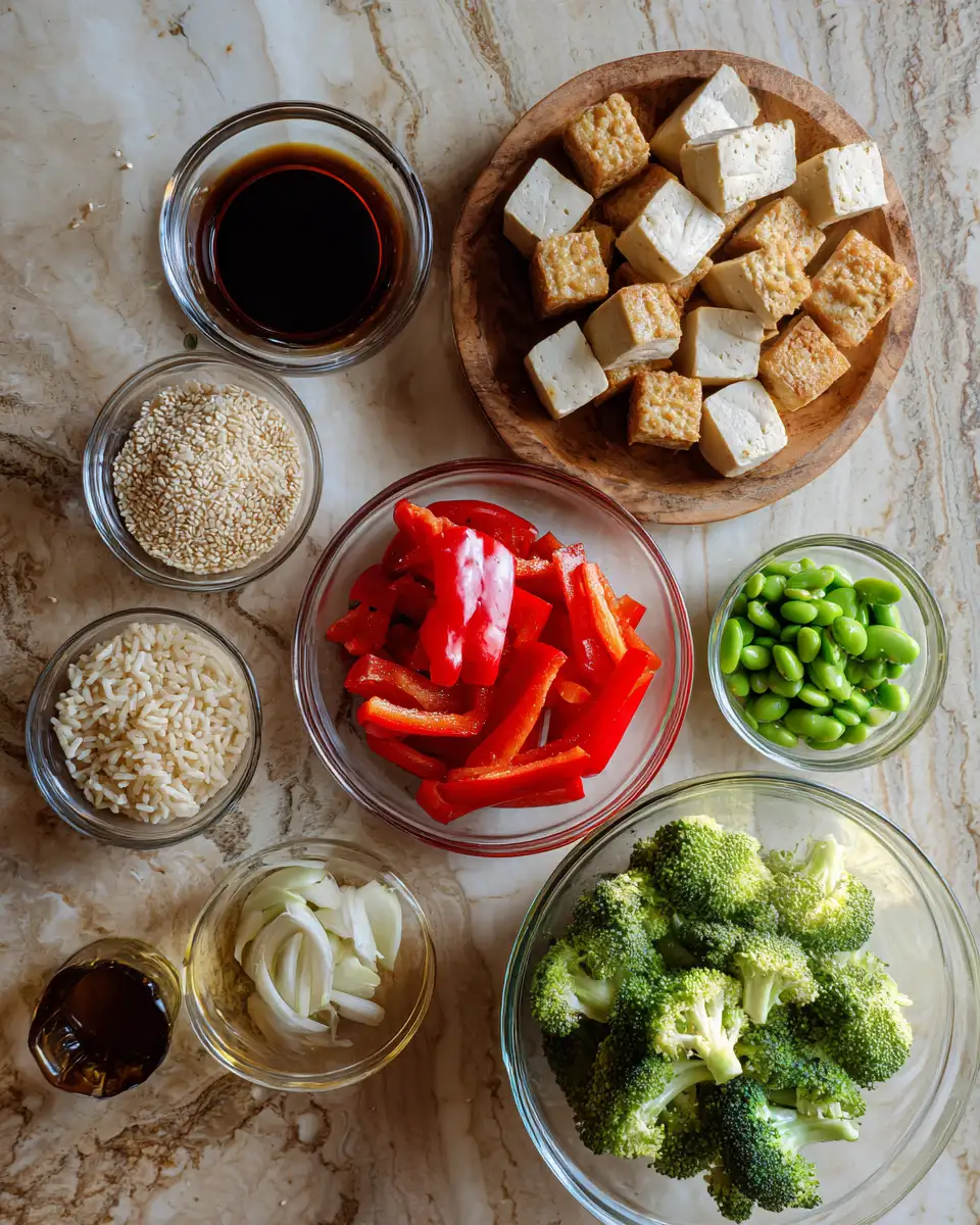 Ingredients for Savor the Flavor: Teriyaki Tofu and Veggie Bowl Delight