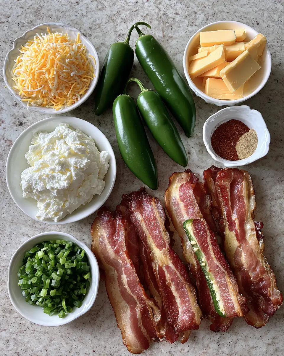 Ingredients for Sizzle and Spice: The Ultimate Bacon Wrapped Jalapeno Poppers Experience