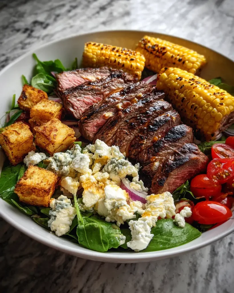 Savor the Symphony: Balsamic Steak Gorgonzola Salad with Grilled Corn Delight - Featured Image