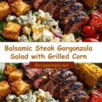 Savor the Symphony: Balsamic Steak Gorgonzola Salad with Grilled Corn Delight