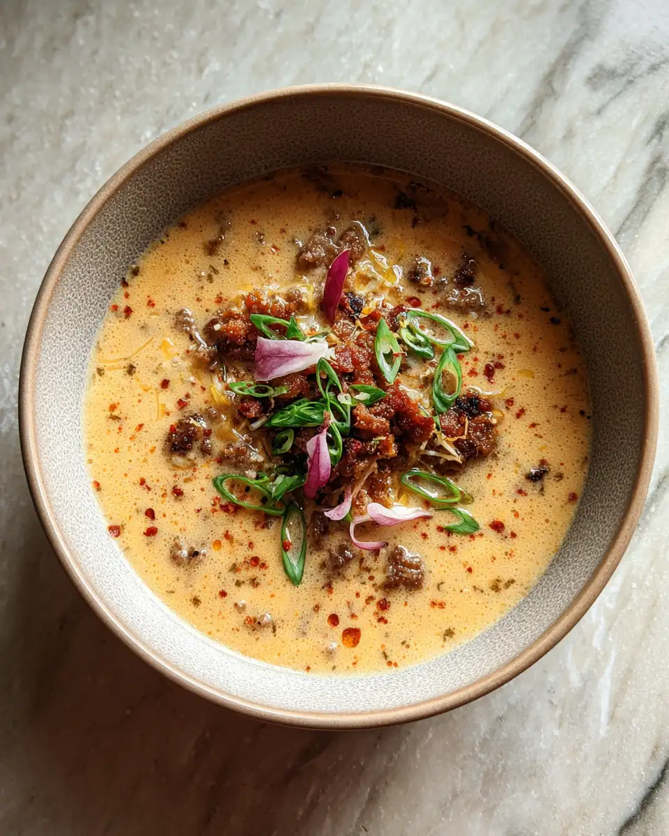 Final dish - Cheeseburger Soup Recipe: Comfort in a Bowl