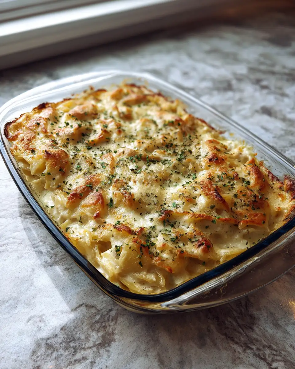 Final dish - Creamy Comfort in a Dish: Irresistible Chicken Alfredo Casserole