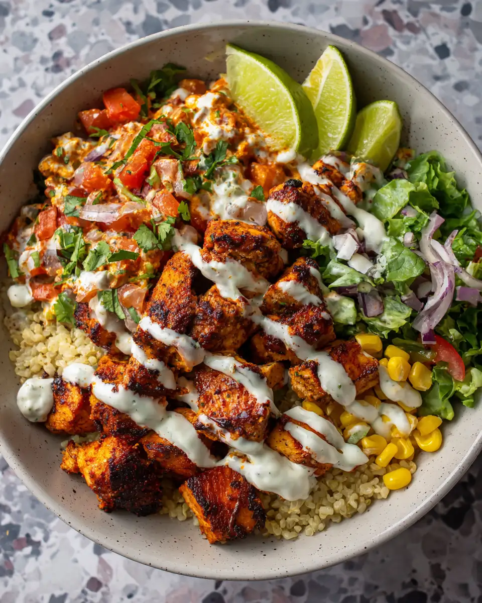 Final dish - Spice Up Your Dinner Routine with a Zesty Chicken Chipotle Bowl