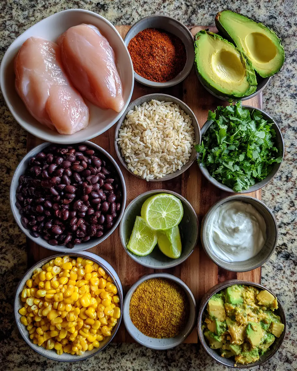 Ingredients for Spice Up Your Dinner Routine with a Zesty Chicken Chipotle Bowl