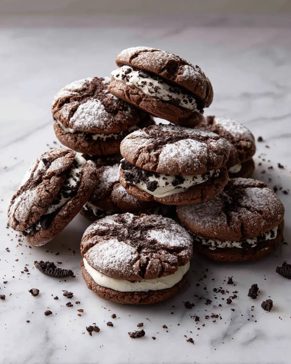 Final dish - Ultimate Indulgence: Cookies And Cream Stuffed Crinkle Cookies Delight