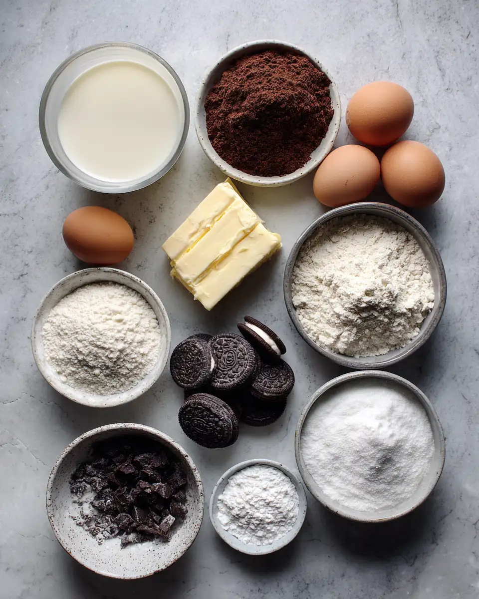Ingredients for Ultimate Indulgence: Cookies And Cream Stuffed Crinkle Cookies Delight