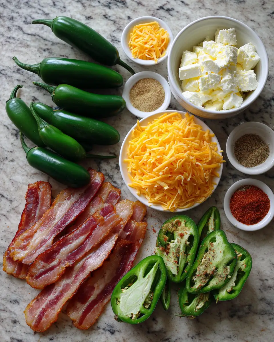 Ingredients for Spice Up Your Snack Game with Cream Cheese Jalapeno Poppers