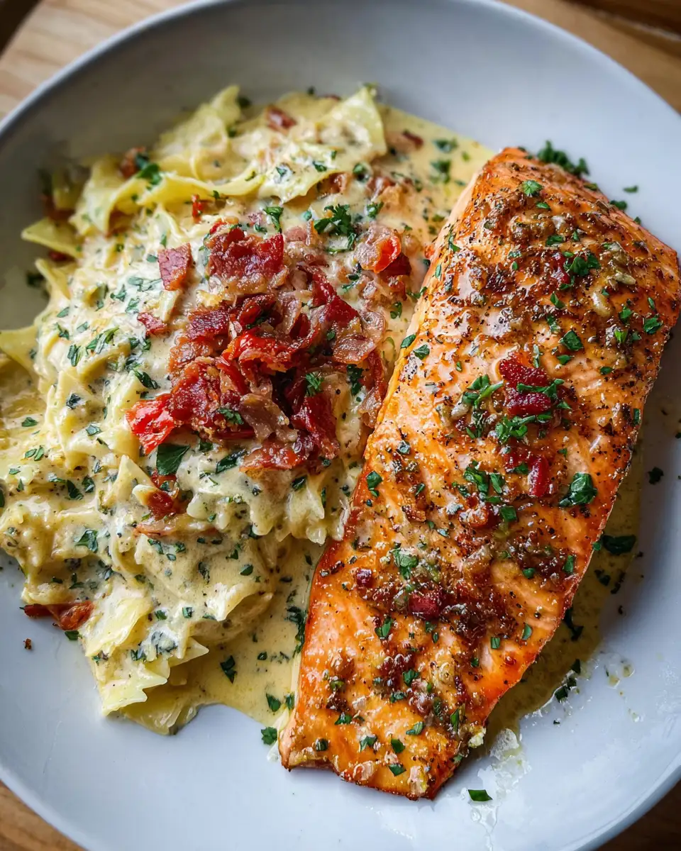 Indulge in the Irresistible Flavor of Creamy Garlic Butter Tuscan Salmon - Featured Image