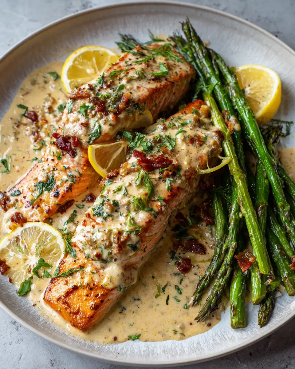 Final dish - Indulge in the Irresistible Flavor of Creamy Garlic Butter Tuscan Salmon