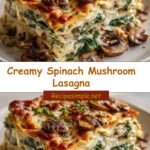 Decadent Layers: Dive into Creamy Spinach Mushroom Lasagna Delight