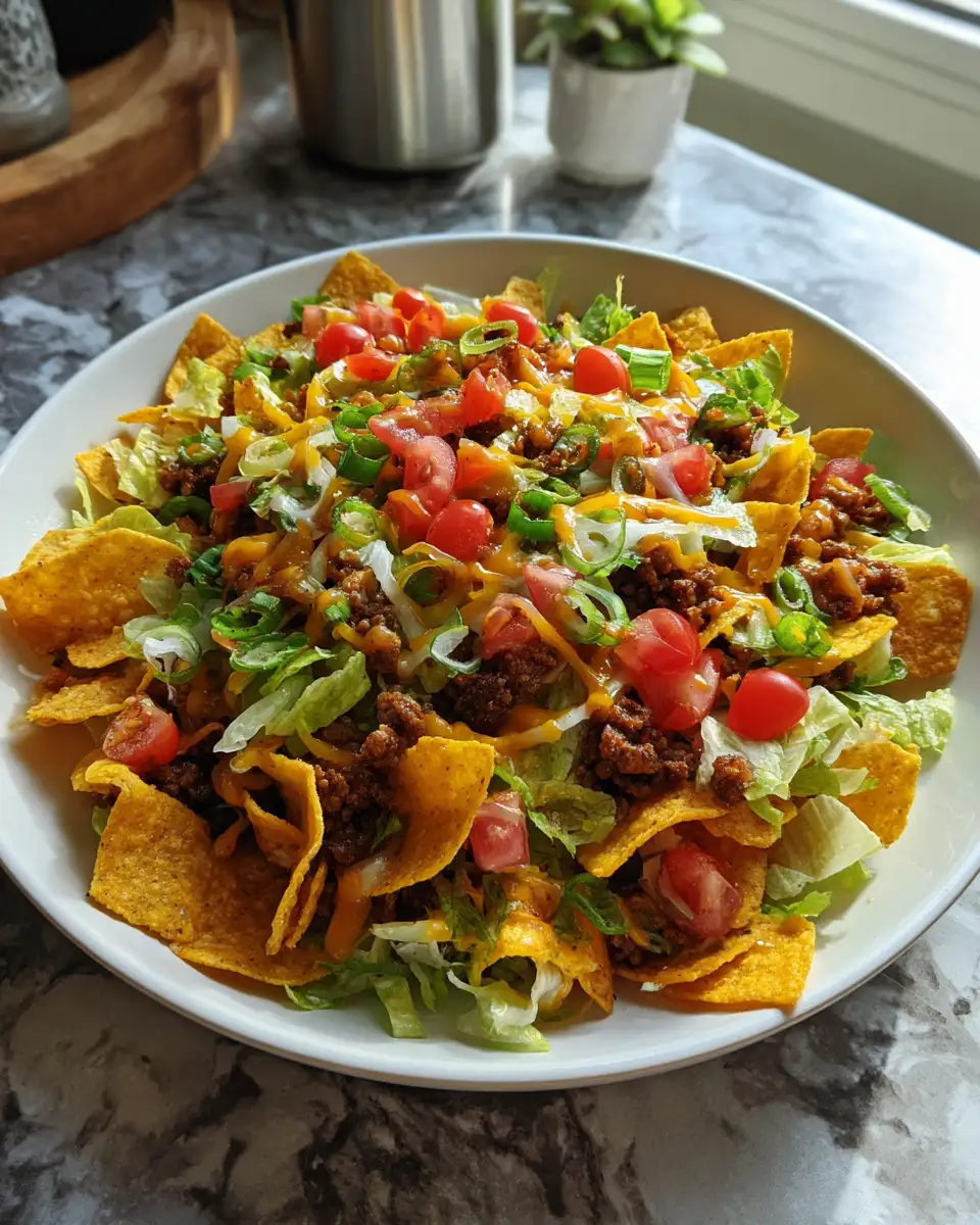 Final dish - Crunchy Fiesta: Elevate Your Meal with Doritos Taco Salad