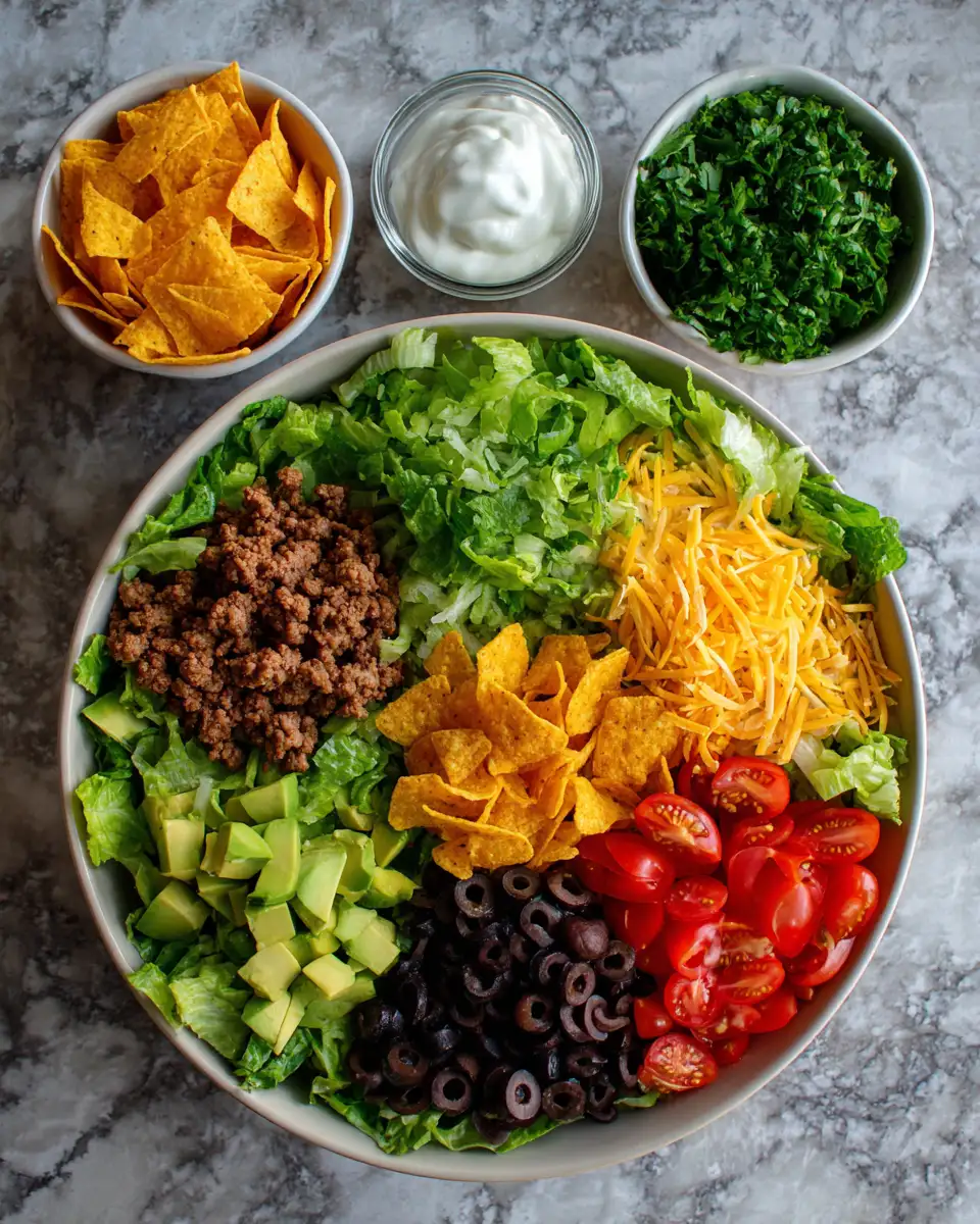 Ingredients for Crunchy Fiesta: Elevate Your Meal with Doritos Taco Salad