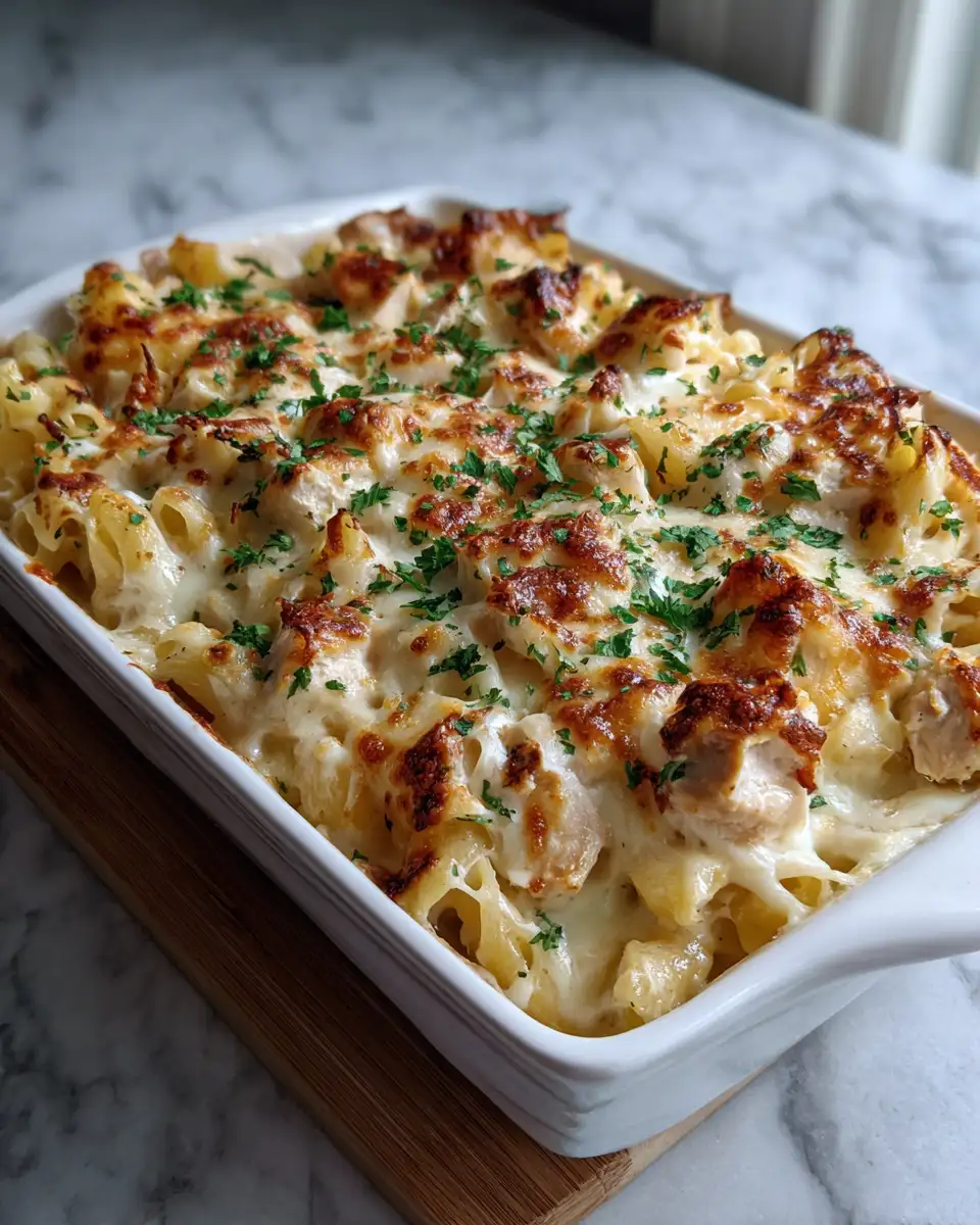 Final dish - Effortless Comfort: Easy Chicken Alfredo Bake for Busy Weeknights