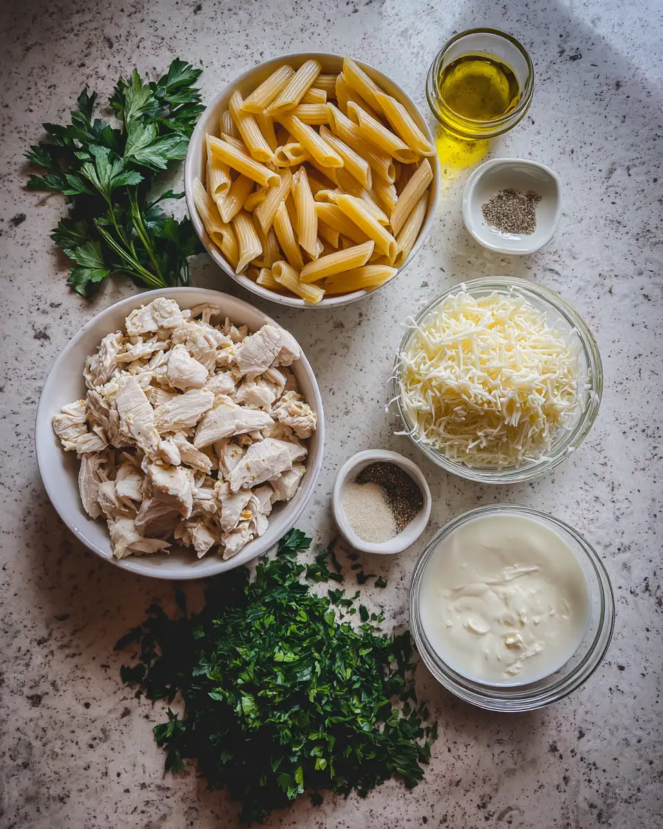 Ingredients for Effortless Comfort: Easy Chicken Alfredo Bake for Busy Weeknights