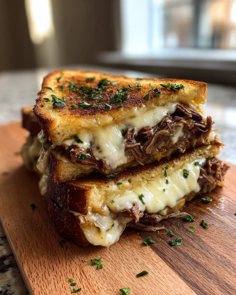 Final dish - Ultimate French Dip Grilled Cheese Bliss