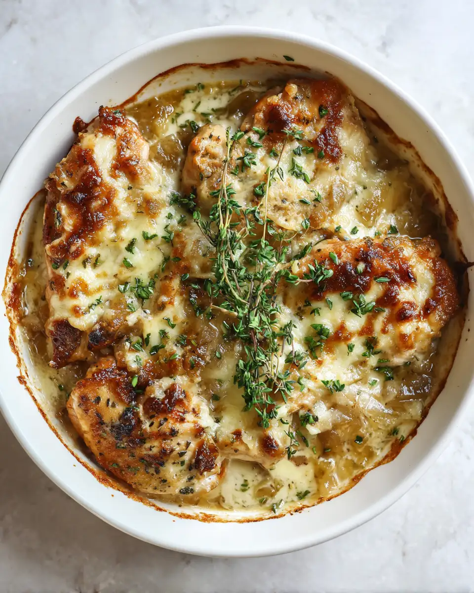 Final dish - Savor the Flavor: Irresistible French Onion Chicken Bake That Will Wow Your Taste Buds