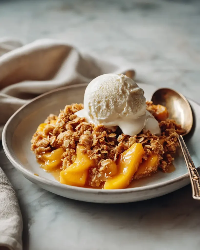Irresistible Fresh Peach Crisp with Crunchy Oat Topping - Featured Image