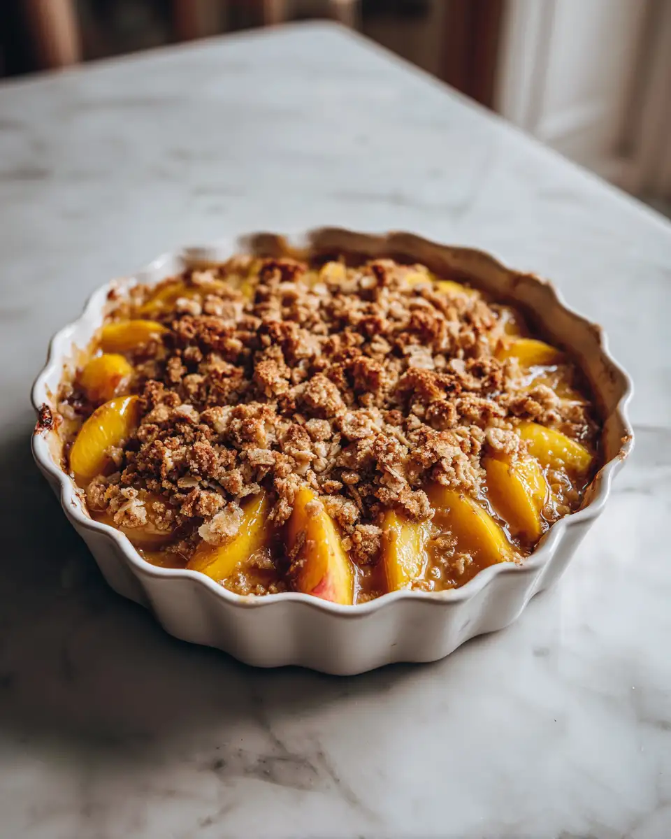 Final dish - Irresistible Fresh Peach Crisp with Crunchy Oat Topping