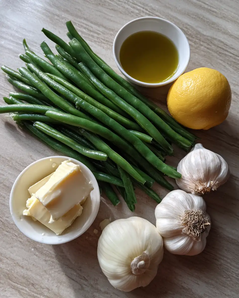Ingredients for Irresistible Garlic Butter Green Beans: A Flavorful Side Dish Sensation
