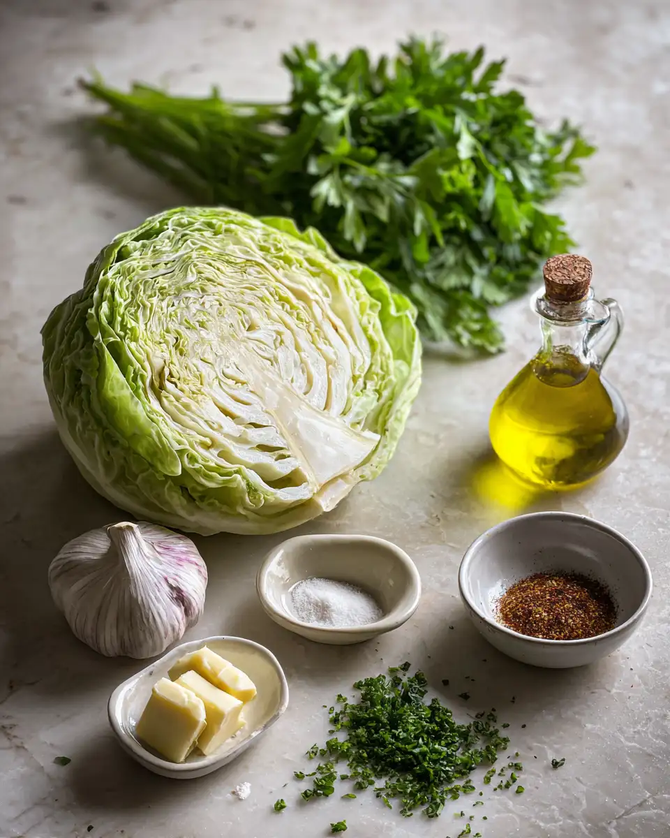 Ingredients for Savor the Flavor: Garlic Butter Roasted Cabbage Steaks That Wow
