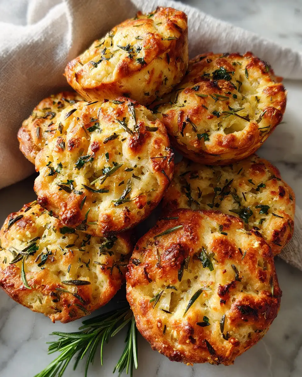 Final dish - Golden Crust Garlic Rosemary Focaccia Muffins: A Savory Delight in Every Bite