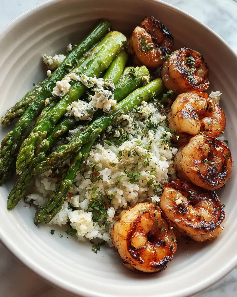 Sizzling Grilled Shrimp Bowl with Asparagus Delight - Featured Image