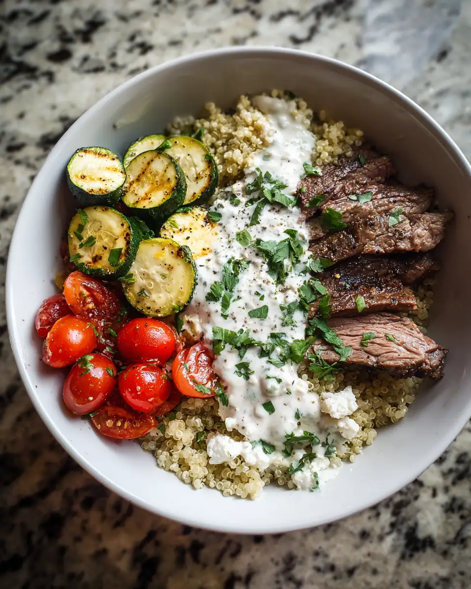 Ingredients for Savor the Flavor: Grilled Steak Bowl with Creamy Sauce and Zucchini