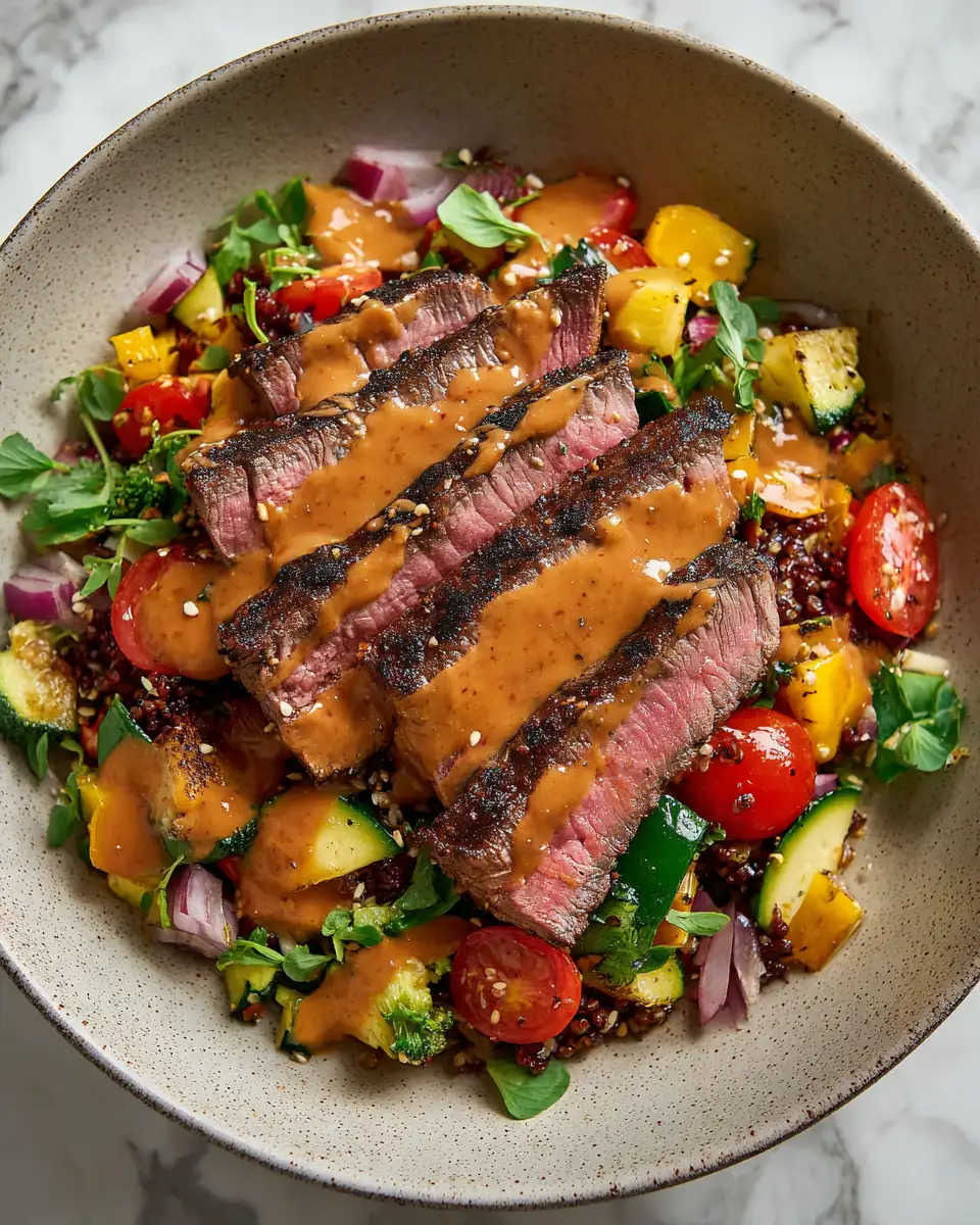 Final dish - Savor the Flavor: Ultimate Grilled Steak Bowl with Irresistible Sauce