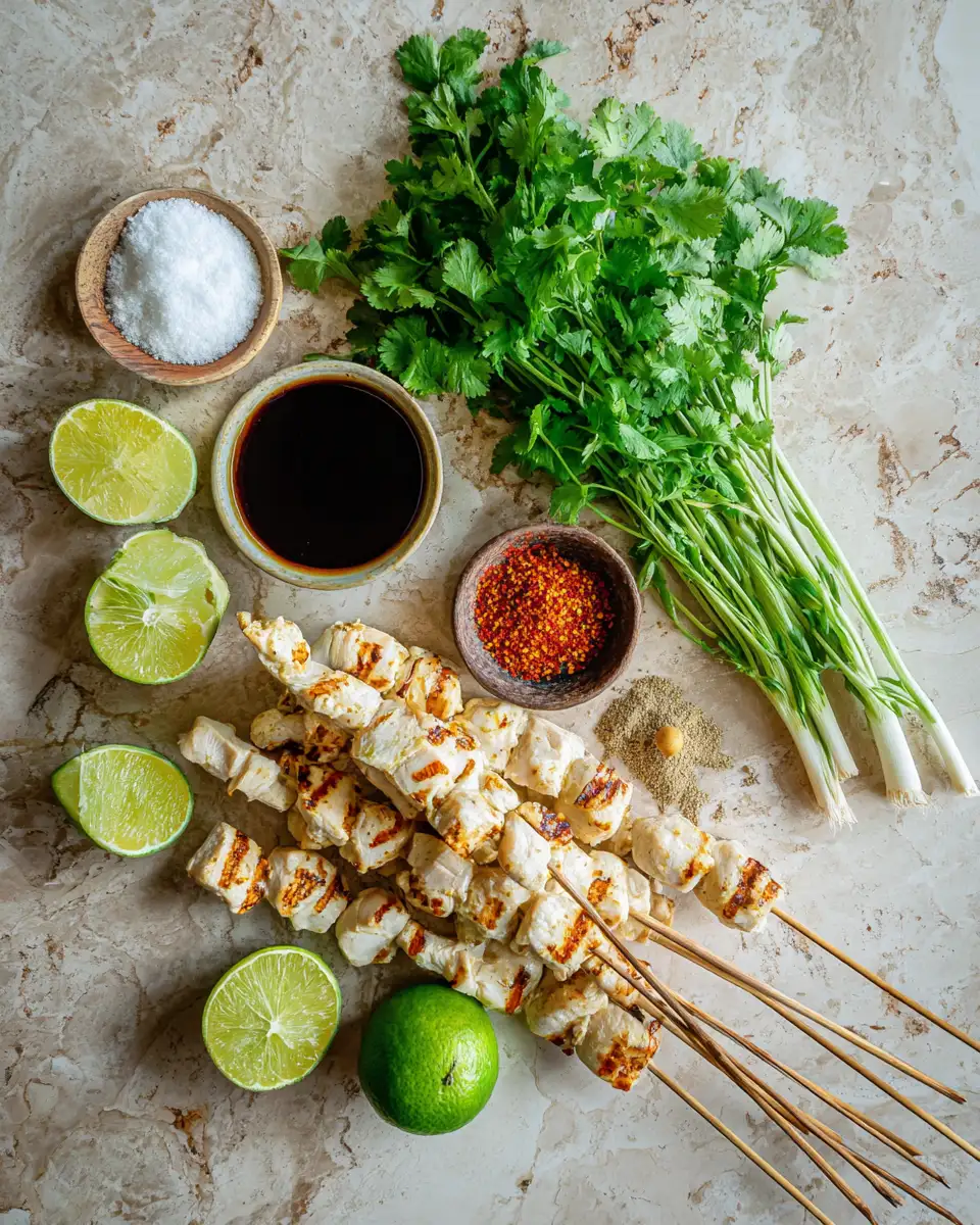 Ingredients for Sizzling Grilled Thai Coconut Chicken Skewers: A Flavorful Adventure Awaits