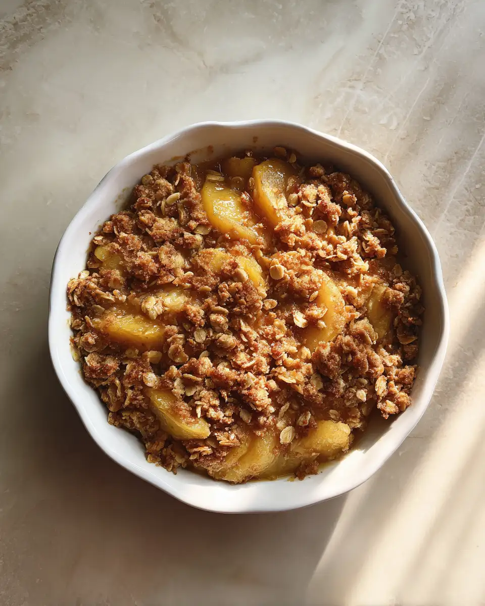 Final dish - Irresistibly Delicious: Homemade Peach Crumble with Oats