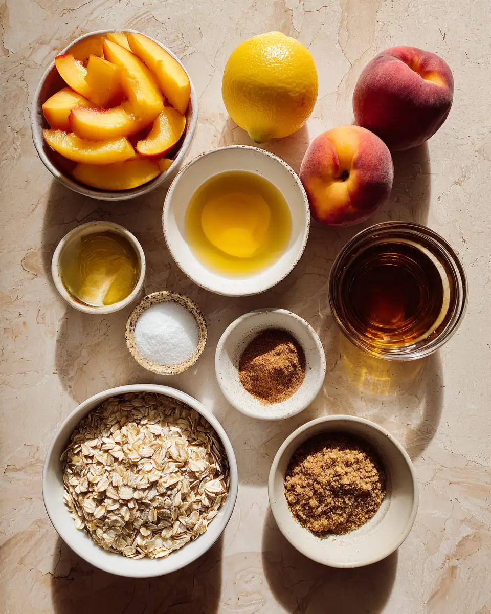 Ingredients for Irresistibly Delicious: Homemade Peach Crumble with Oats