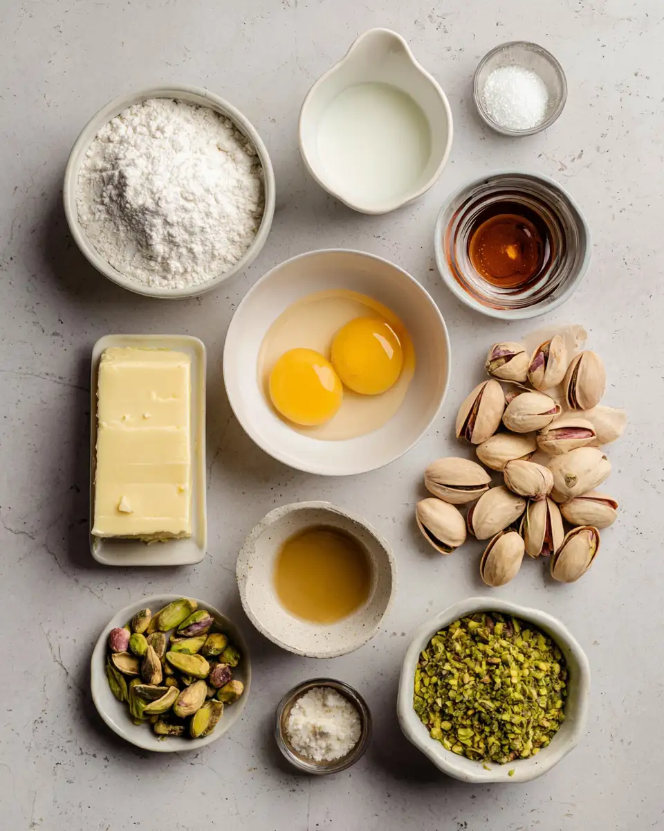 Ingredients for Sweet Delight: Irresistible Honey Butter Pistachio Cookies