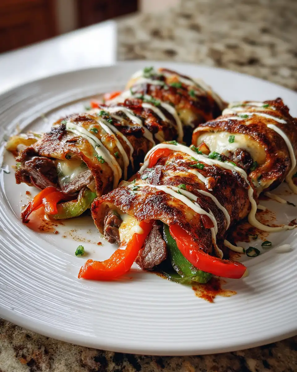 Final dish - Irresistible Keto Philly Cheesesteak Roll Ups for a Low-Carb Delight