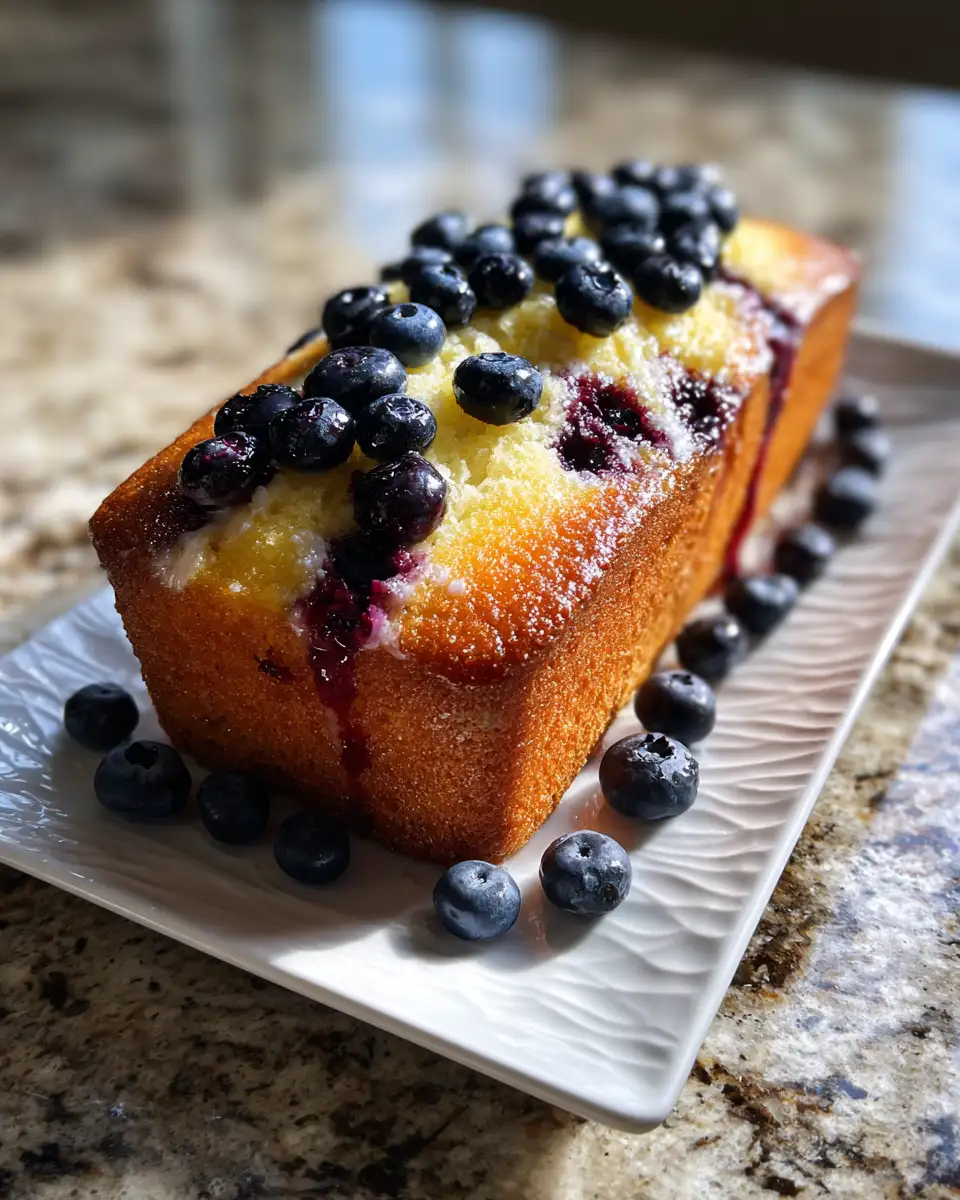 Final dish - Zesty Delight: Irresistible Lemon Blueberry Pound Cake Recipe