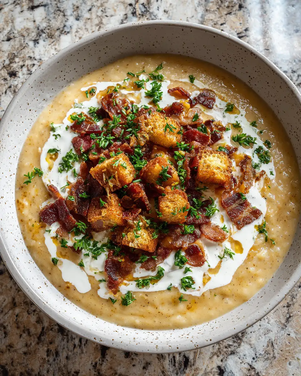 Final dish - Irresistibly Creamy Comfort: Dive into the Ultimate Loaded Baked Potato Soup