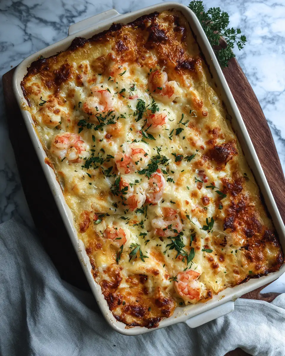 Final dish - Dive into Decadence with Seafood Lasagna Featuring Shrimp and Lobster