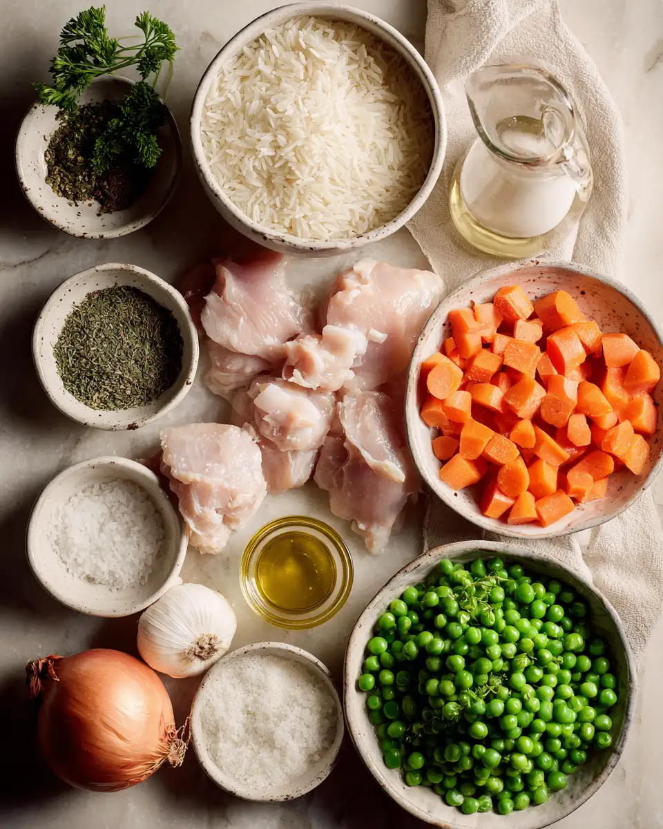 Ingredients for Savor the Soothing Simplicity of Slow Cooker Chicken and Rice