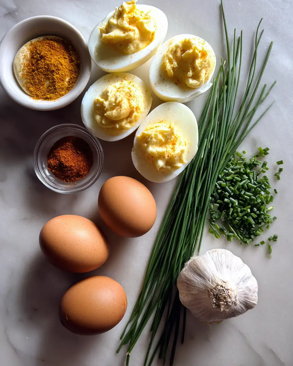 Ingredients for Zing Up Your Brunch with Spicy Chili Garlic Deviled Eggs