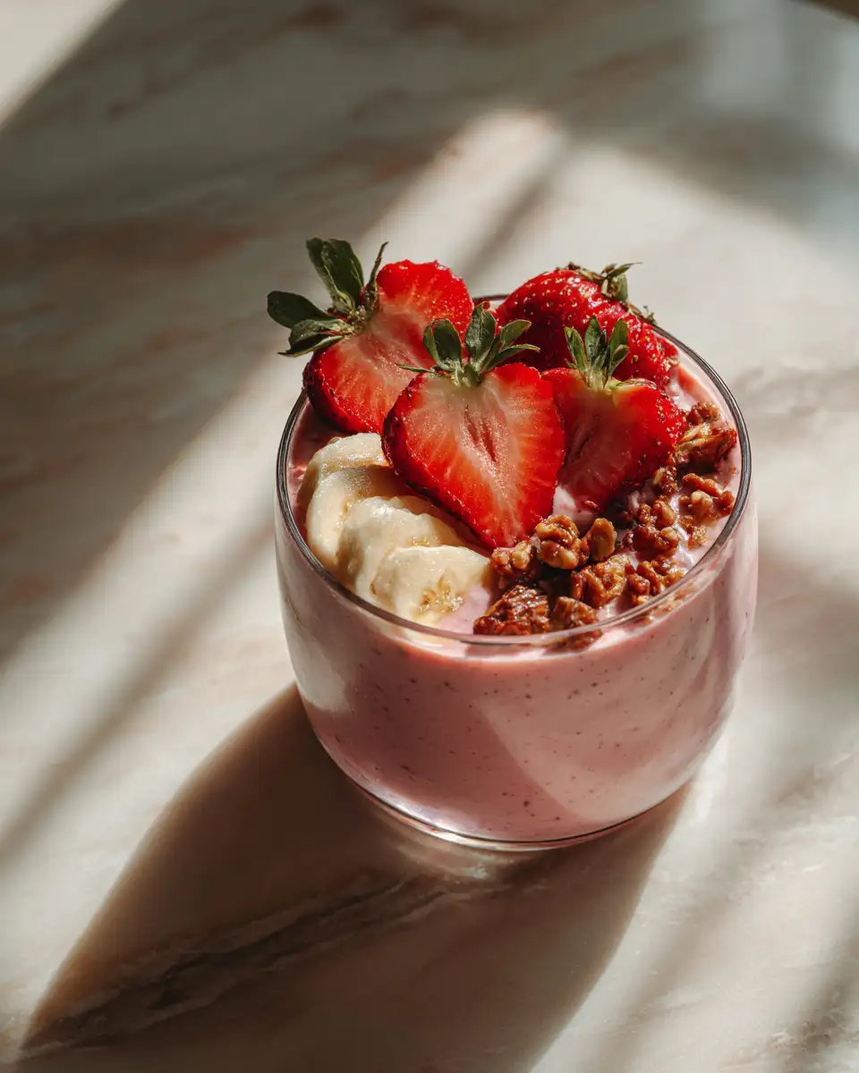 Final dish - Boost Your Day with a Delicious Strawberry Banana Protein Smoothie