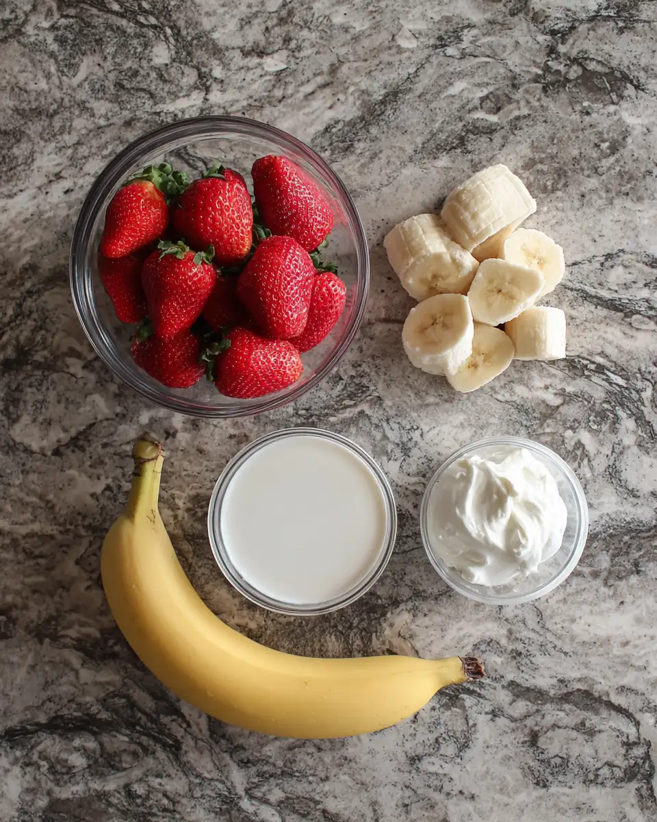 Ingredients for Boost Your Day with a Delicious Strawberry Banana Protein Smoothie