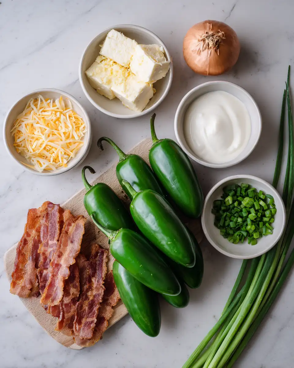 Ingredients for Spice Up Your Snack Game with Irresistible Stuffed Jalapeno Poppers