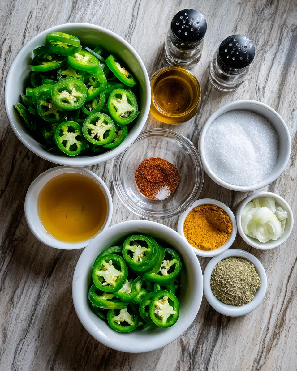 Ingredients for Sweet and Spicy Candied Jalapeños: A Flavor Explosion in Every Bite