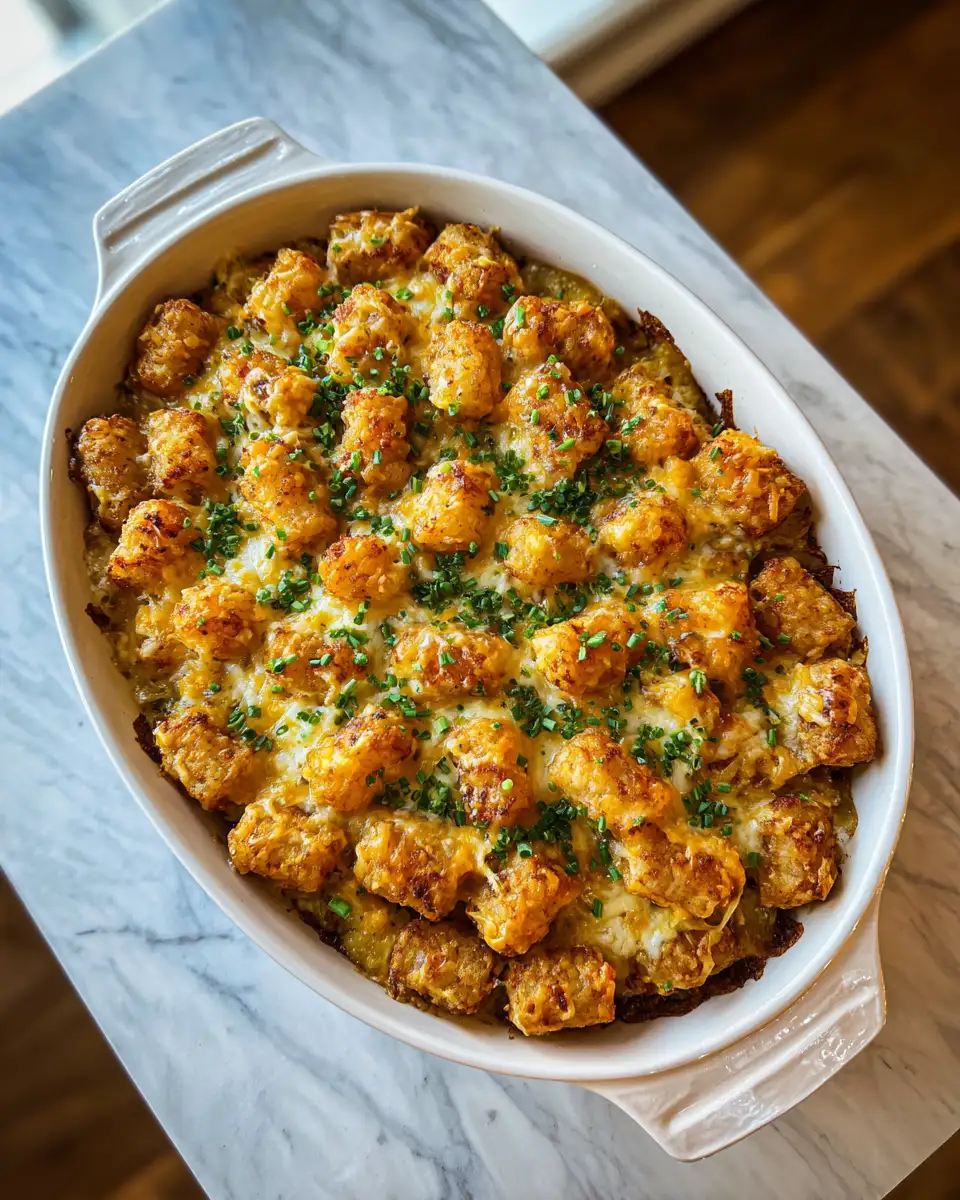 Final dish - Irresistible Comfort: The Ultimate Tater Tot Casserole Recipe