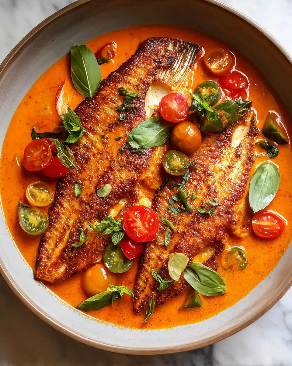 Final dish - Dive Into Deliciousness: Tilapia in Roasted Pepper Sauce Extravaganza