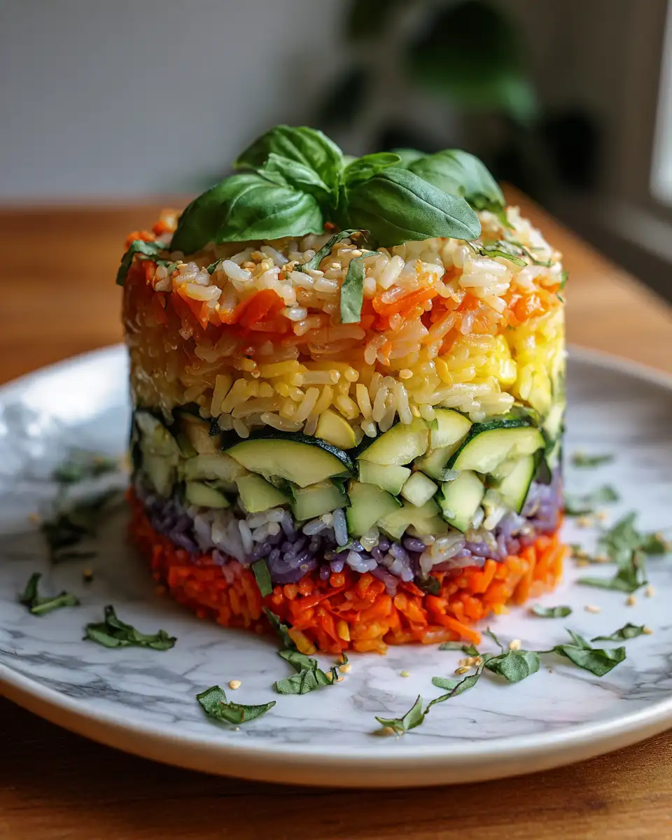 Final dish - Taste the Rainbow: Vibrant Vegan Cilantro-Lime Rice Stack