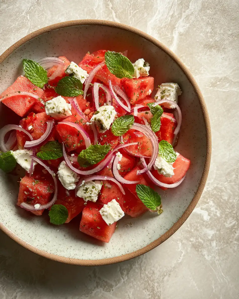 Final dish - Refresh Your Taste Buds with a Zesty Watermelon Feta Salad Twist