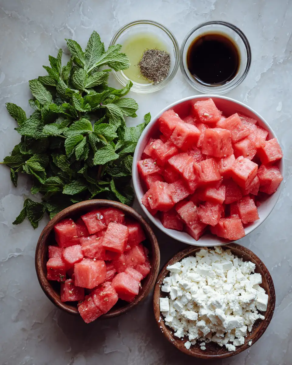 Ingredients for Refresh Your Taste Buds with a Zesty Watermelon Feta Salad Twist
