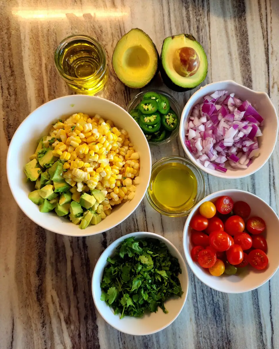 Ingredients for Zesty Delight: Elevate Your Meals with Avocado Corn Salsa