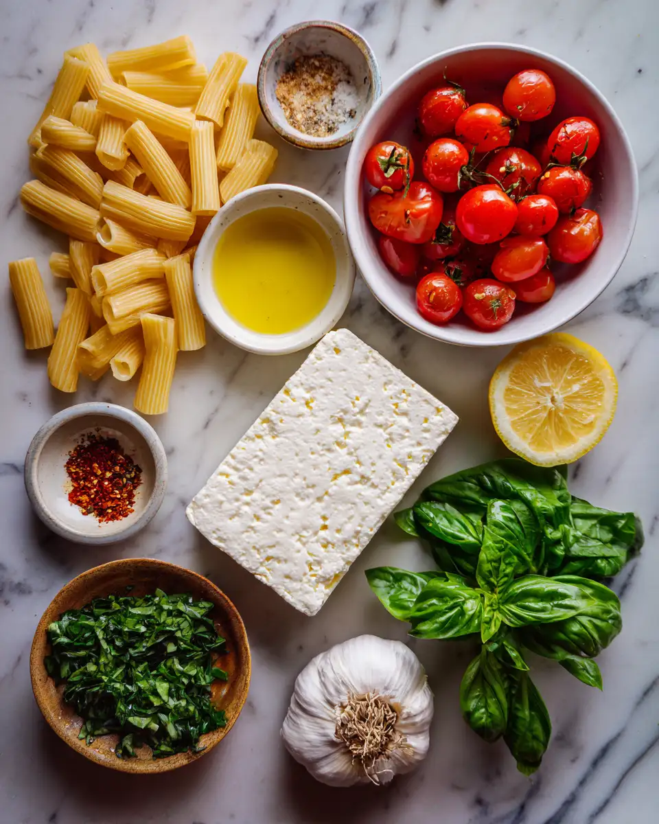 Ingredients for Irresistible Baked Feta Pasta: Your New Weeknight Obsession