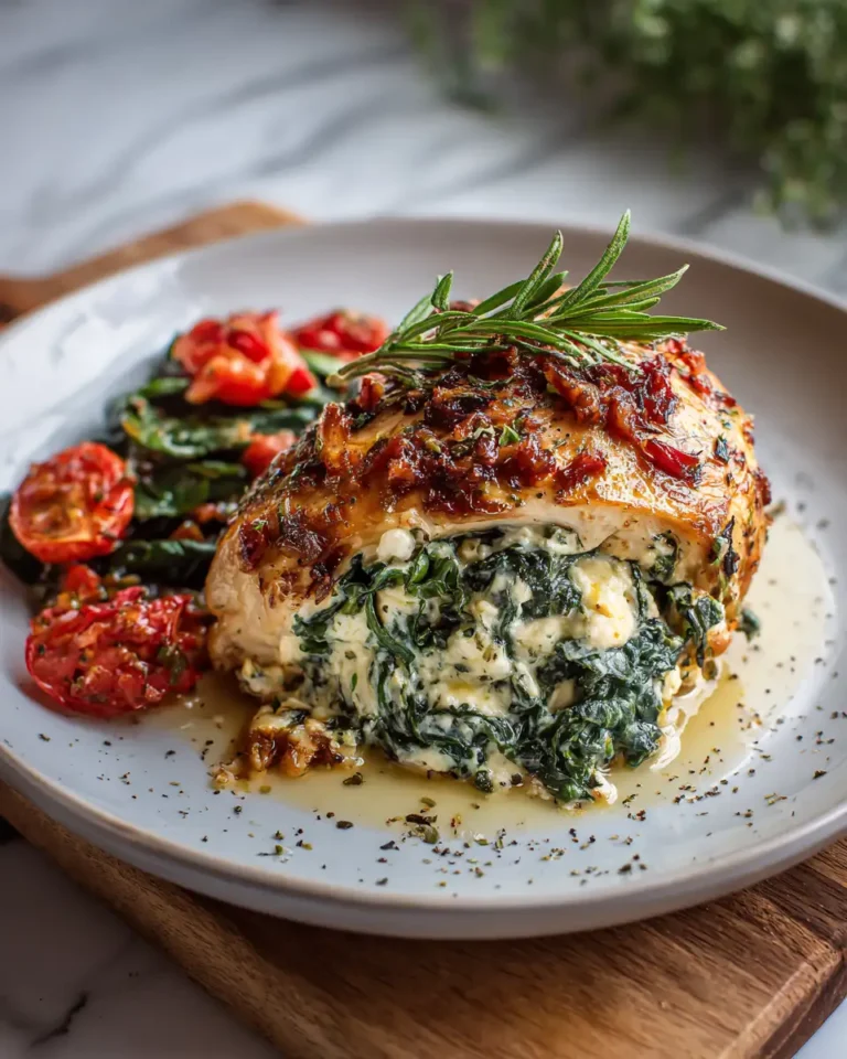 Irresistibly Delicious Baked Feta Spinach Stuffed Chicken Recipe - Featured Image